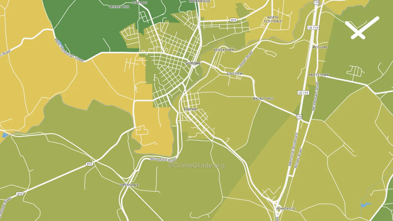Everson, PA Map of Assault Rates