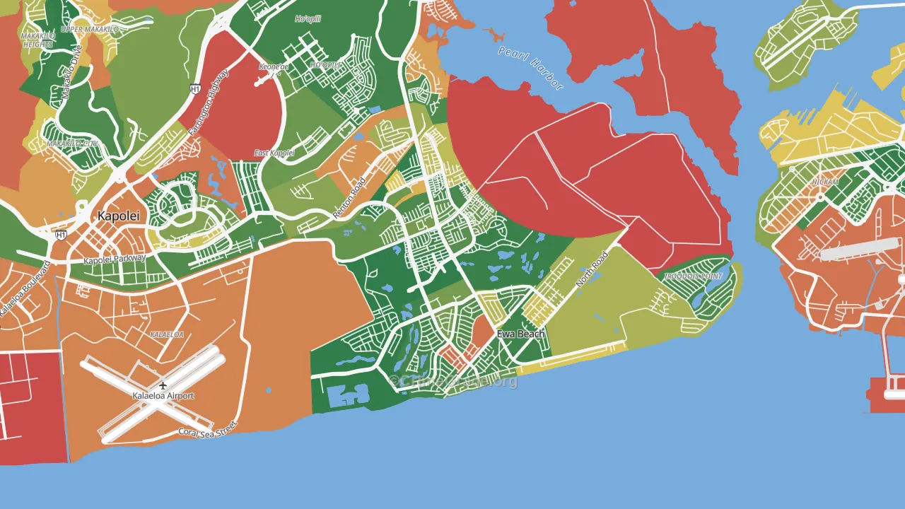 Ewa Beach, HI Map of Assault Rates