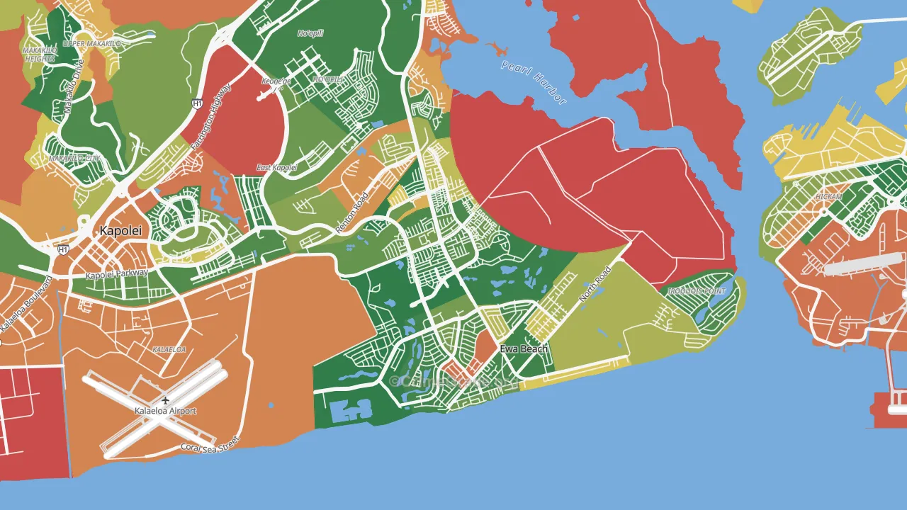 Ewa, Ewa Beach, HI Map of Assault Rates