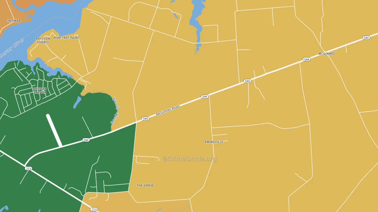 Ewingville, MD Map of Assault Rates