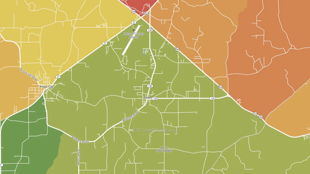 Excel, AL Map of Assault Rates