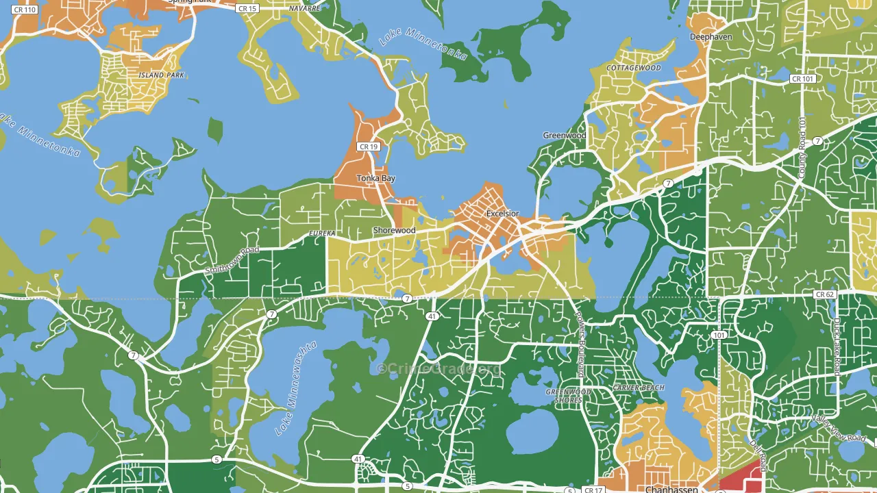 Excelsior, MN Map of Assault Rates