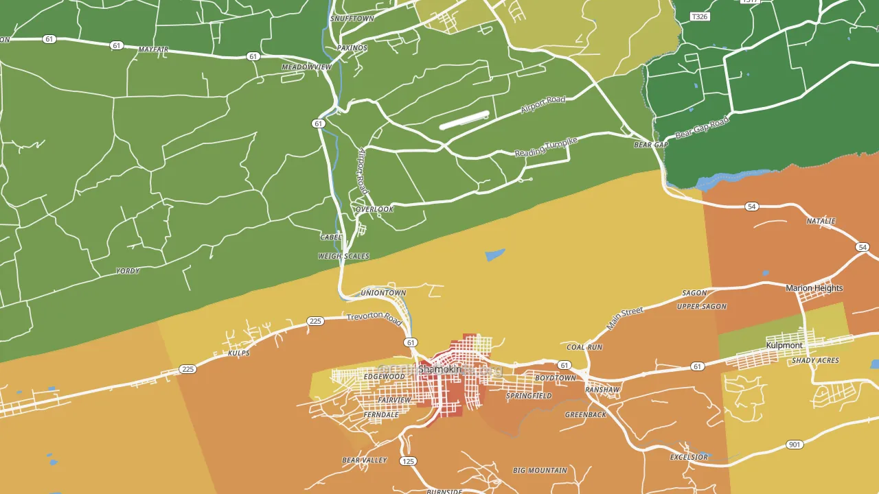 Excelsior, PA Map of Assault Rates
