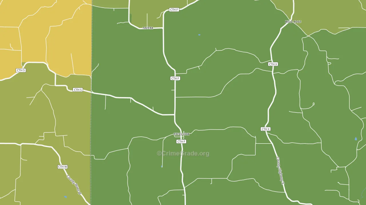 Excelsior, WI Map of Assault Rates