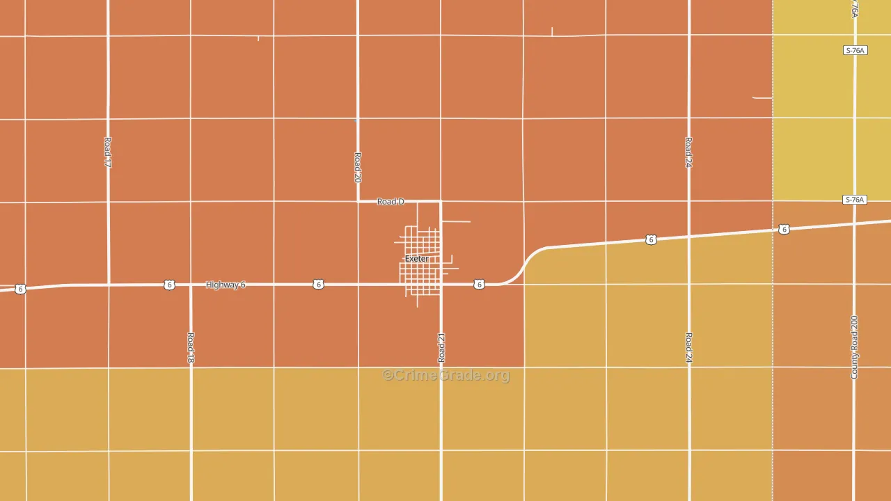 Exeter, NE Map of Assault Rates