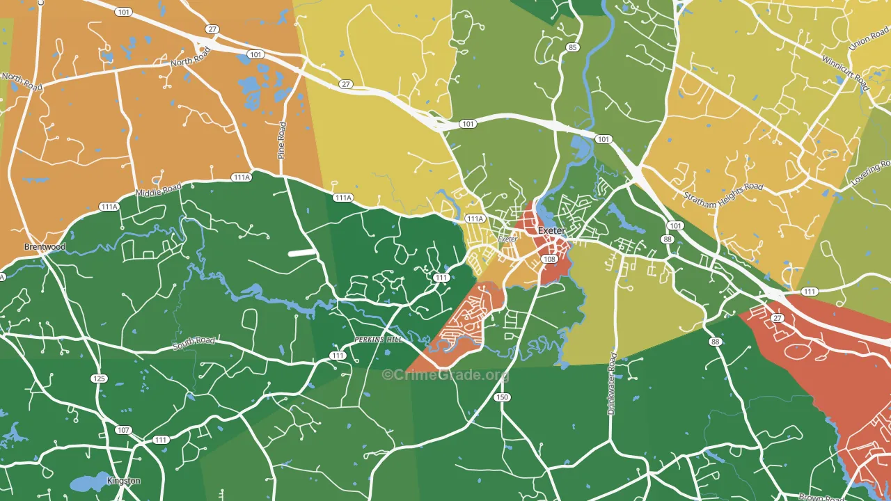 Exeter, NH Map of Assault Rates