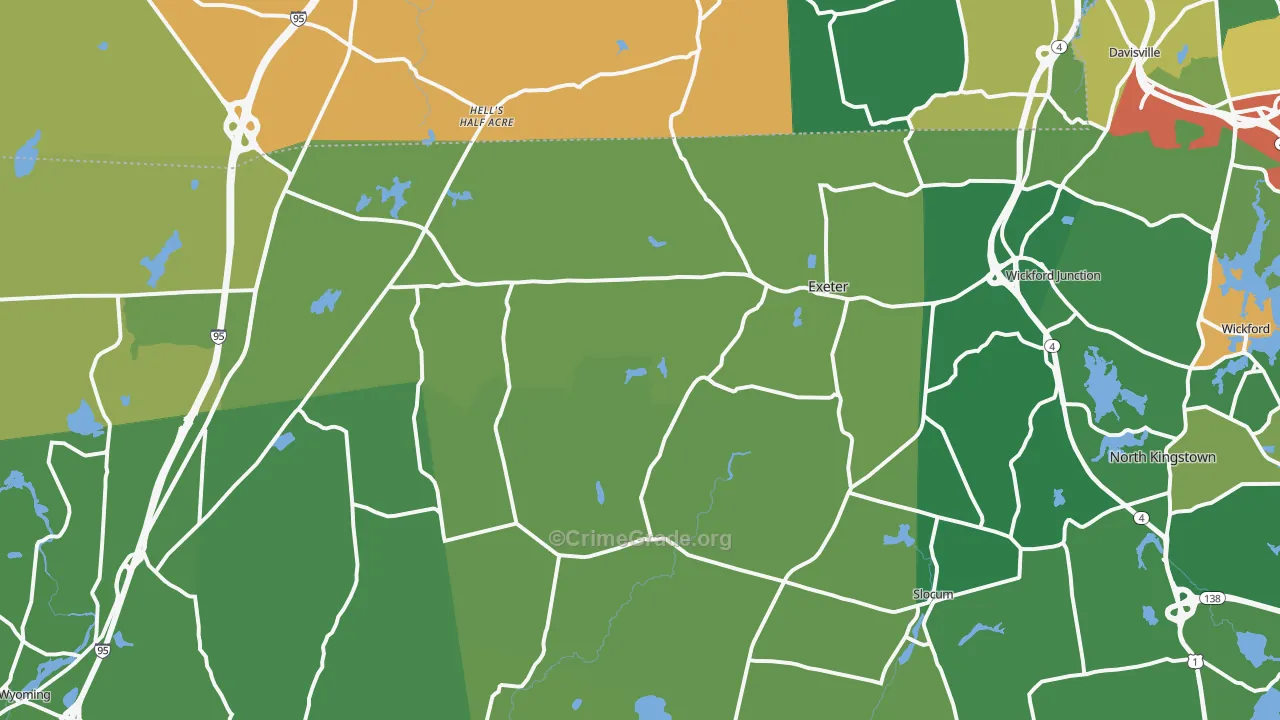 Exeter, RI Map of Assault Rates
