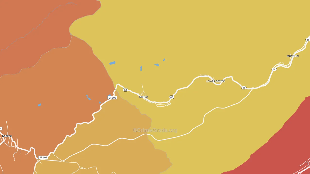Exeter, VA Map of Assault Rates