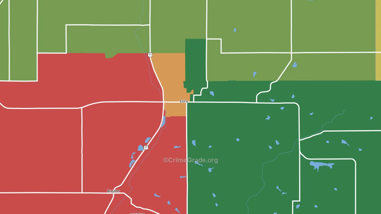 Exira, IA Map of Assault Rates