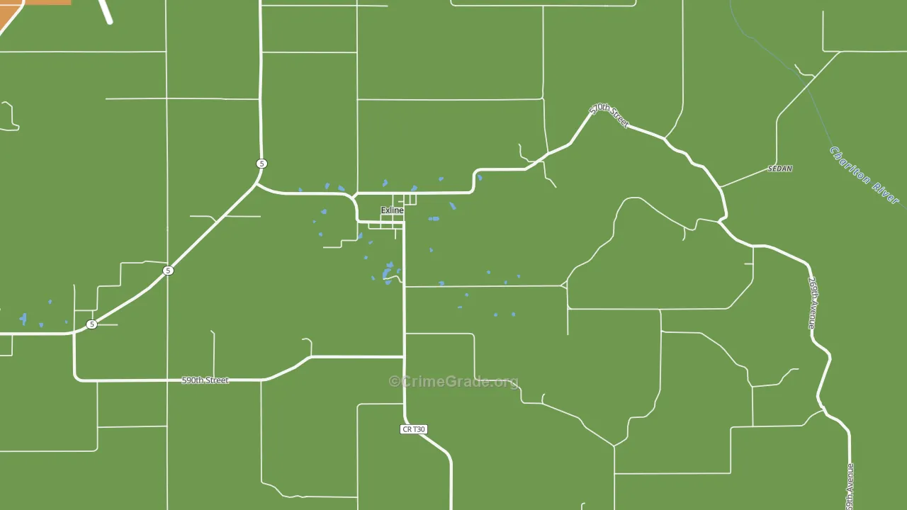 Exline, IA Map of Assault Rates