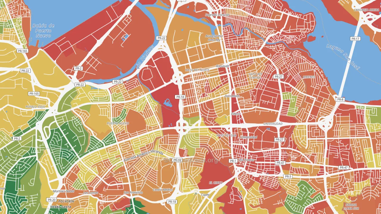 Extencion Roosevelt, San Juan, PR Map of Assault Rates