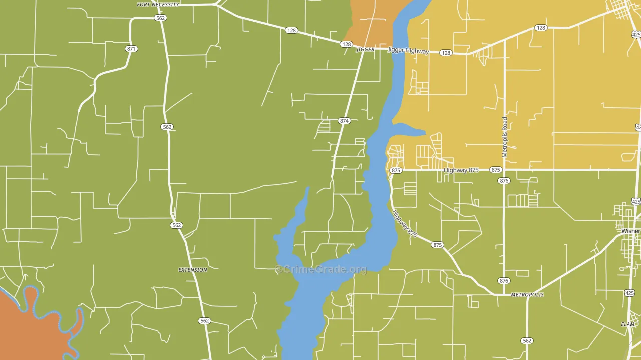 Extension, LA Map of Assault Rates