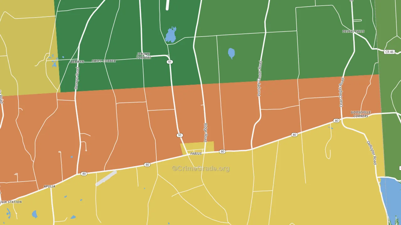 Fabius, NY Map of Assault Rates