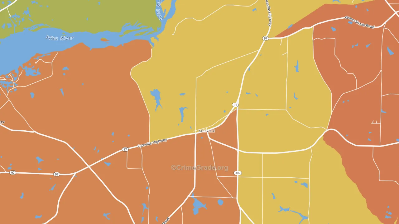 Faceville, GA Map of Assault Rates