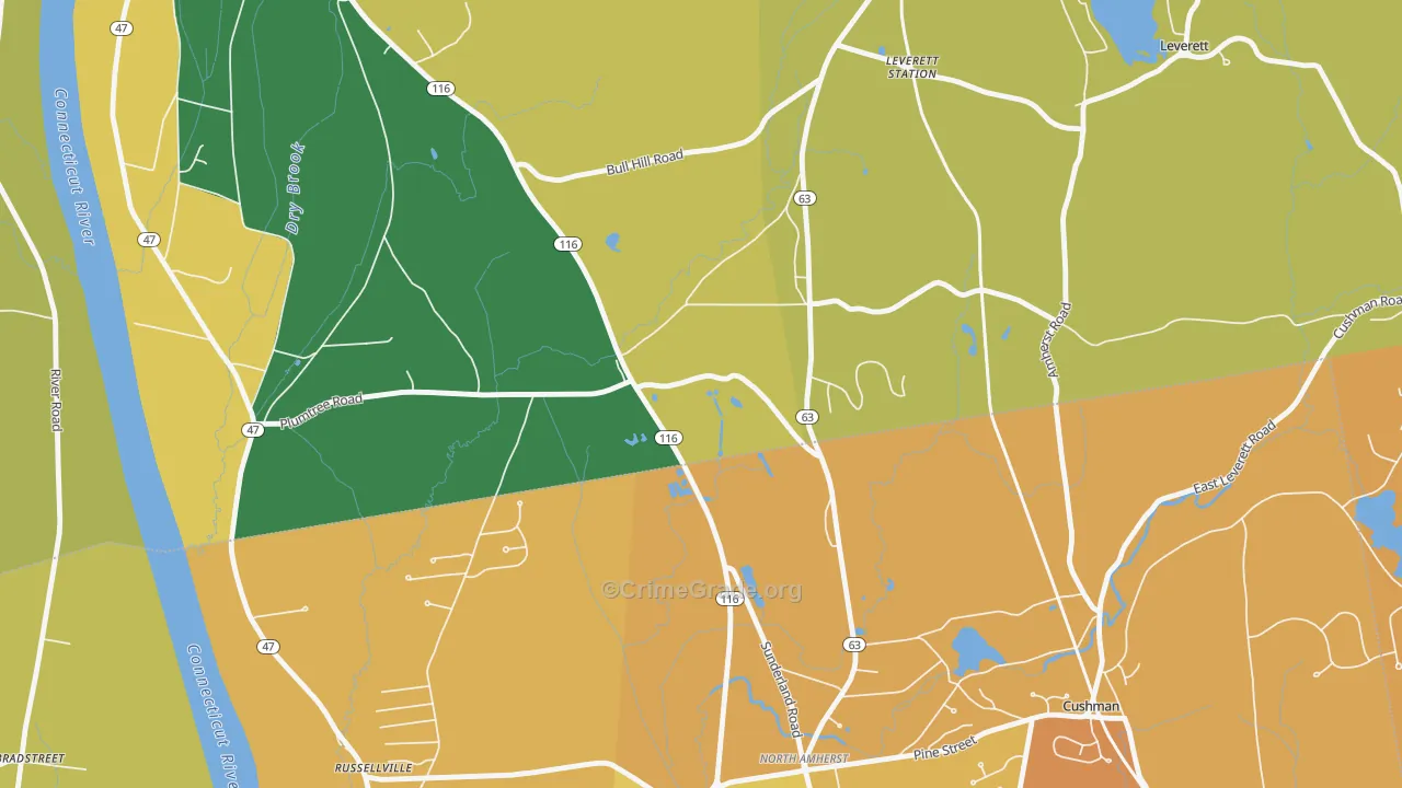 Factory Hollow, MA Map of Assault Rates