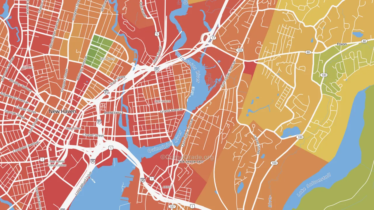Fair Haven, New Haven, CT Map of Assault Rates