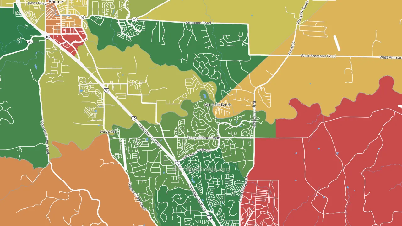 Fair Oaks Ranch, TX Map of Assault Rates
