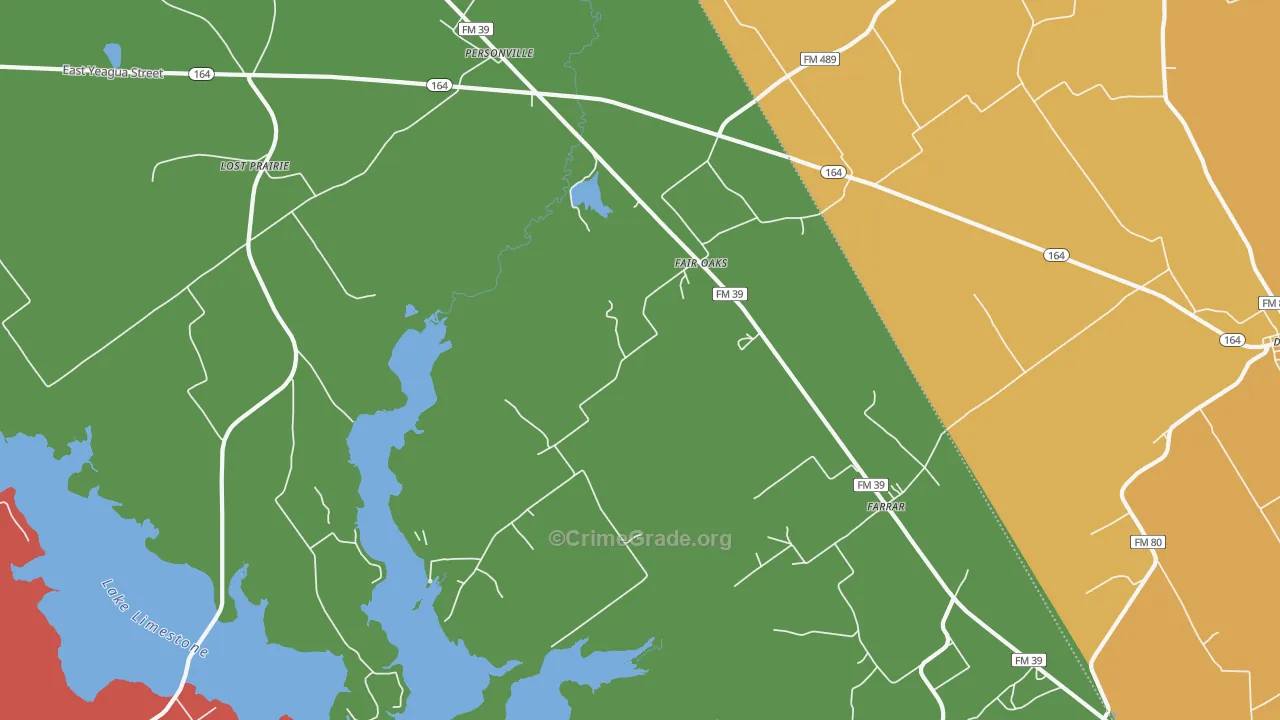 Fair Oaks, TX Map of Assault Rates