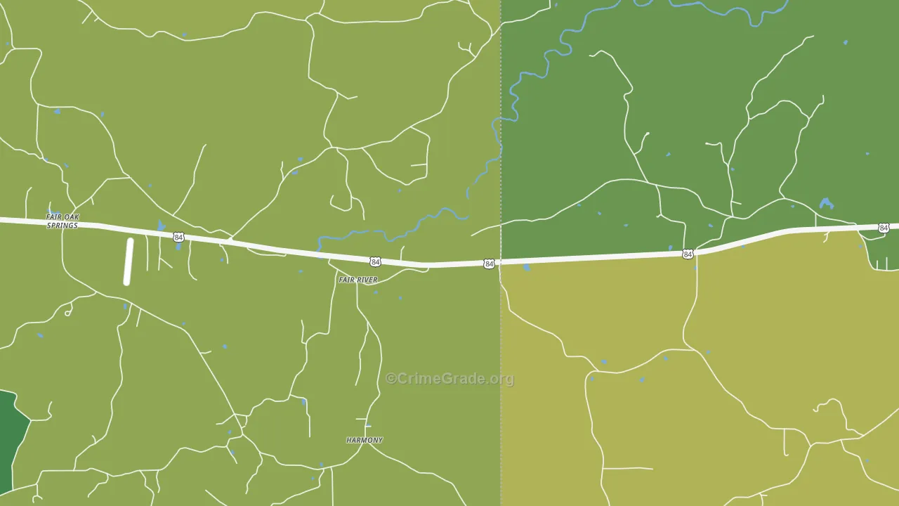 Fair River, MS Map of Assault Rates