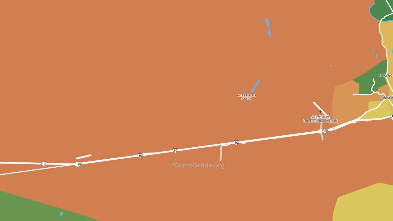 Fairacres, NM Map of Assault Rates