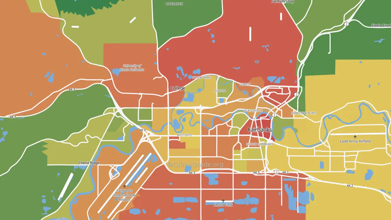 Fairbanks, AK Map of Assault Rates