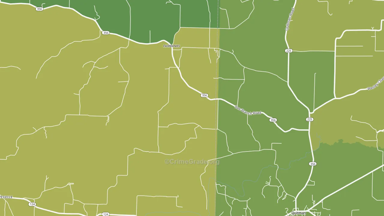 Fairbanks, AR Map of Assault Rates