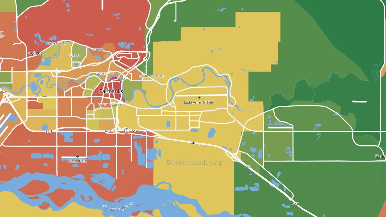 Fairbanks North Star Borough, AK Map of Assault Rates
