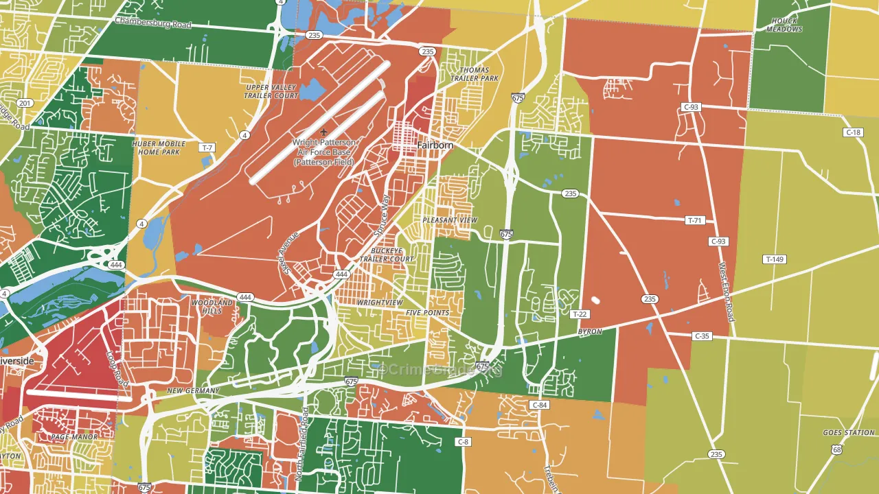 Fairborn, OH Map of Assault Rates