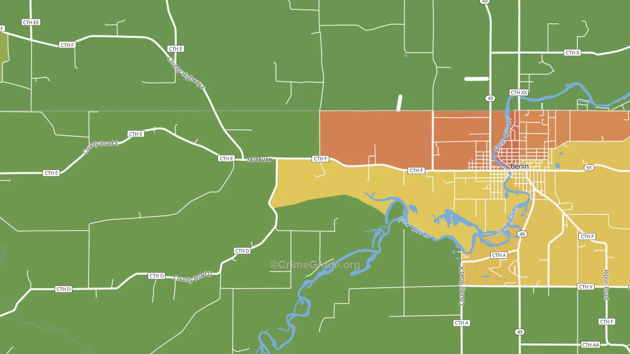 Fairburn, WI Map of Assault Rates