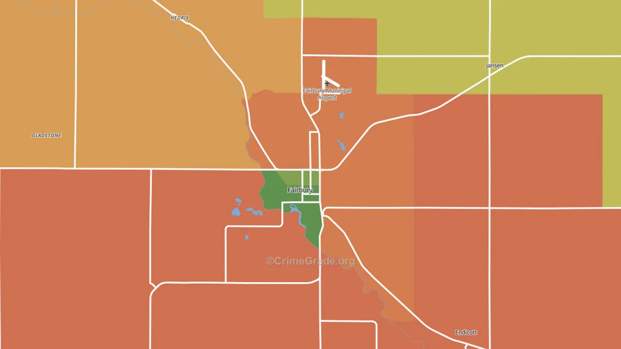Fairbury, NE Map of Assault Rates