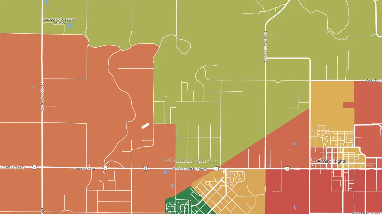 Fairchild Air Force Base, WA Map of Assault Rates