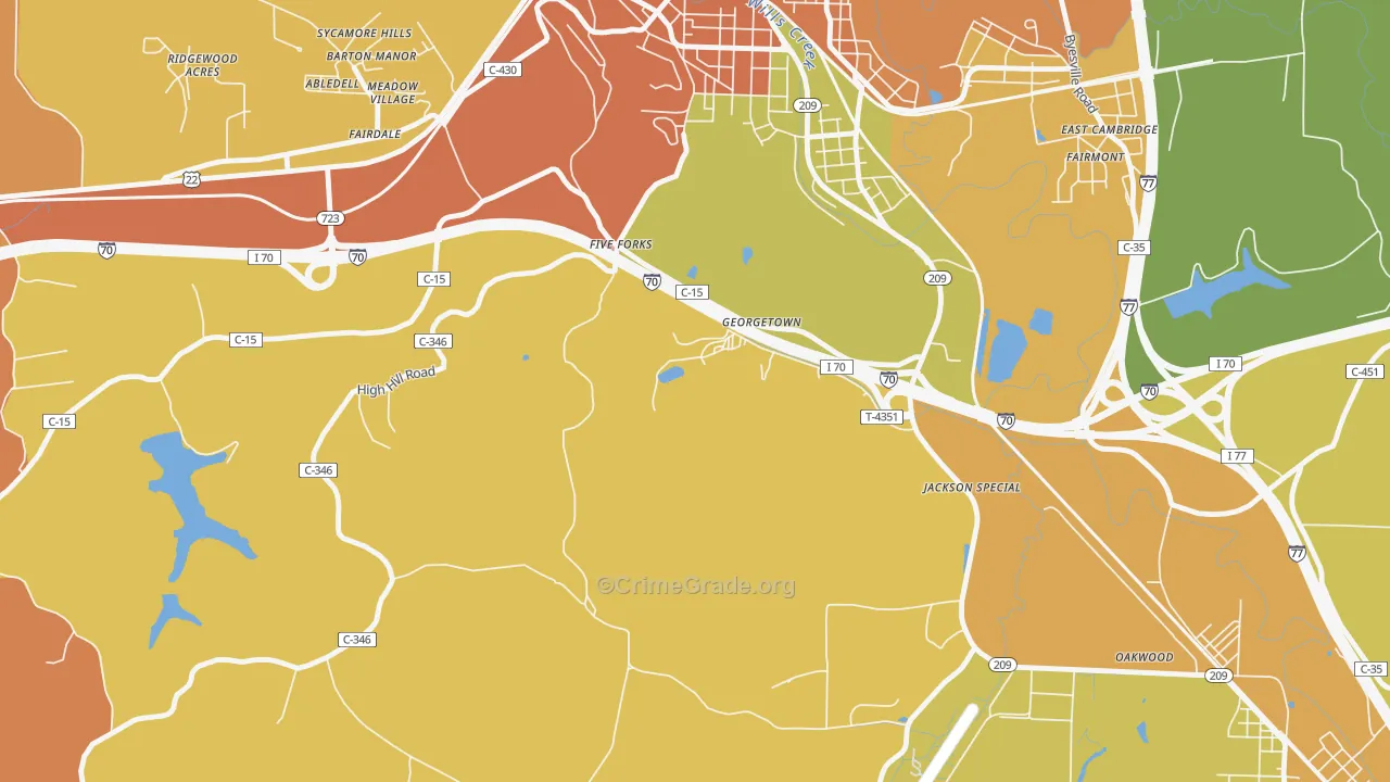 Fairdale, OH Map of Assault Rates