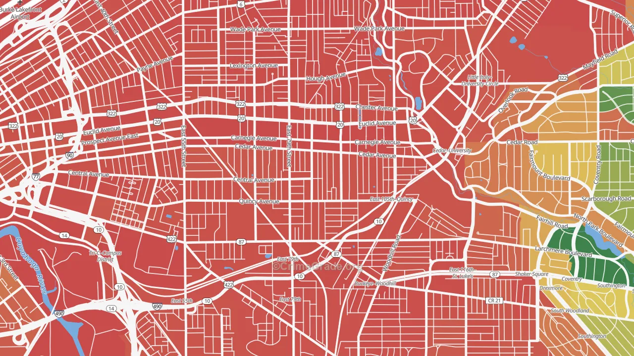 Fairfax, Cleveland, OH Map of Assault Rates