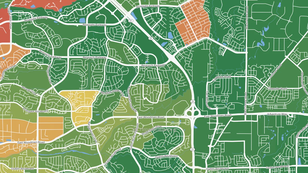 Fairfax, Colorado Springs, CO Map of Assault Rates