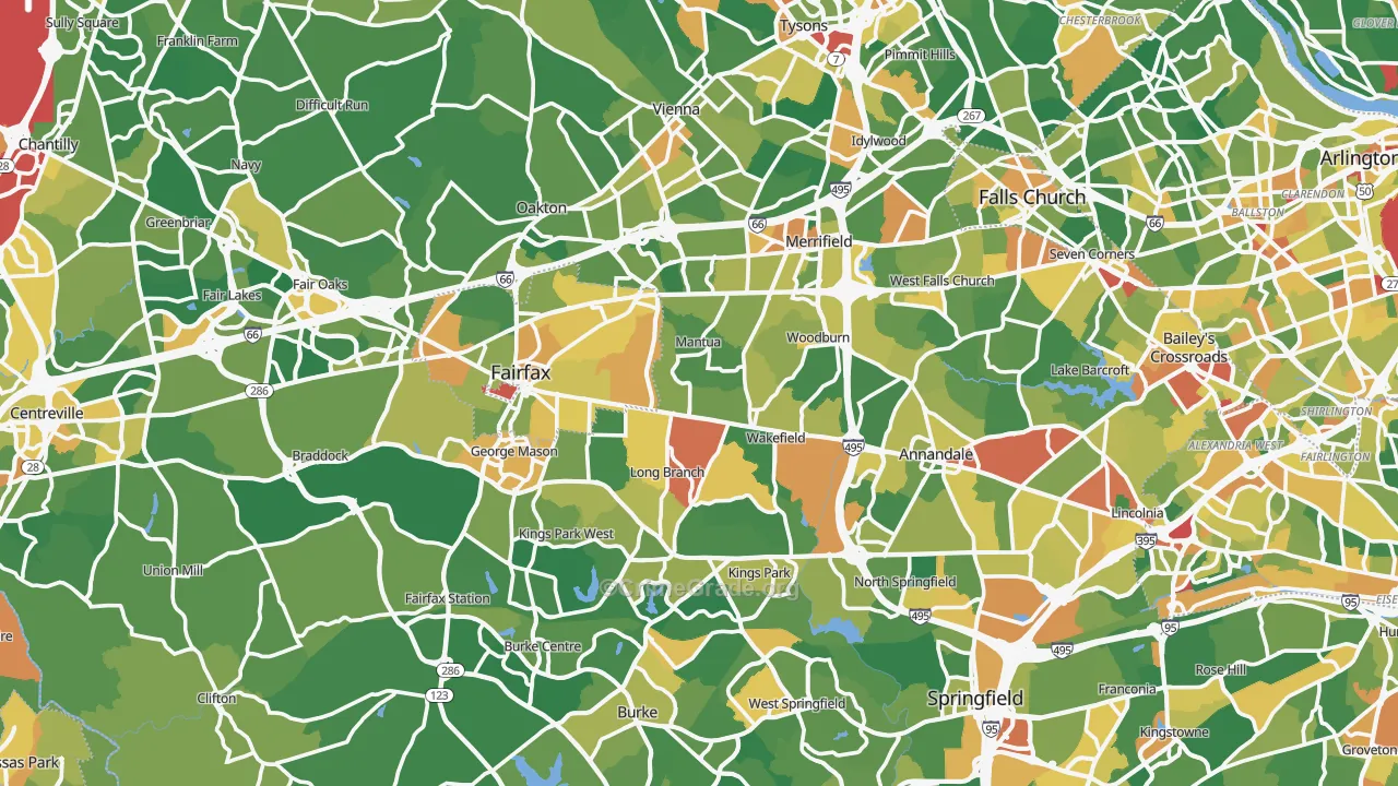 Fairfax County, VA Map of Assault Rates