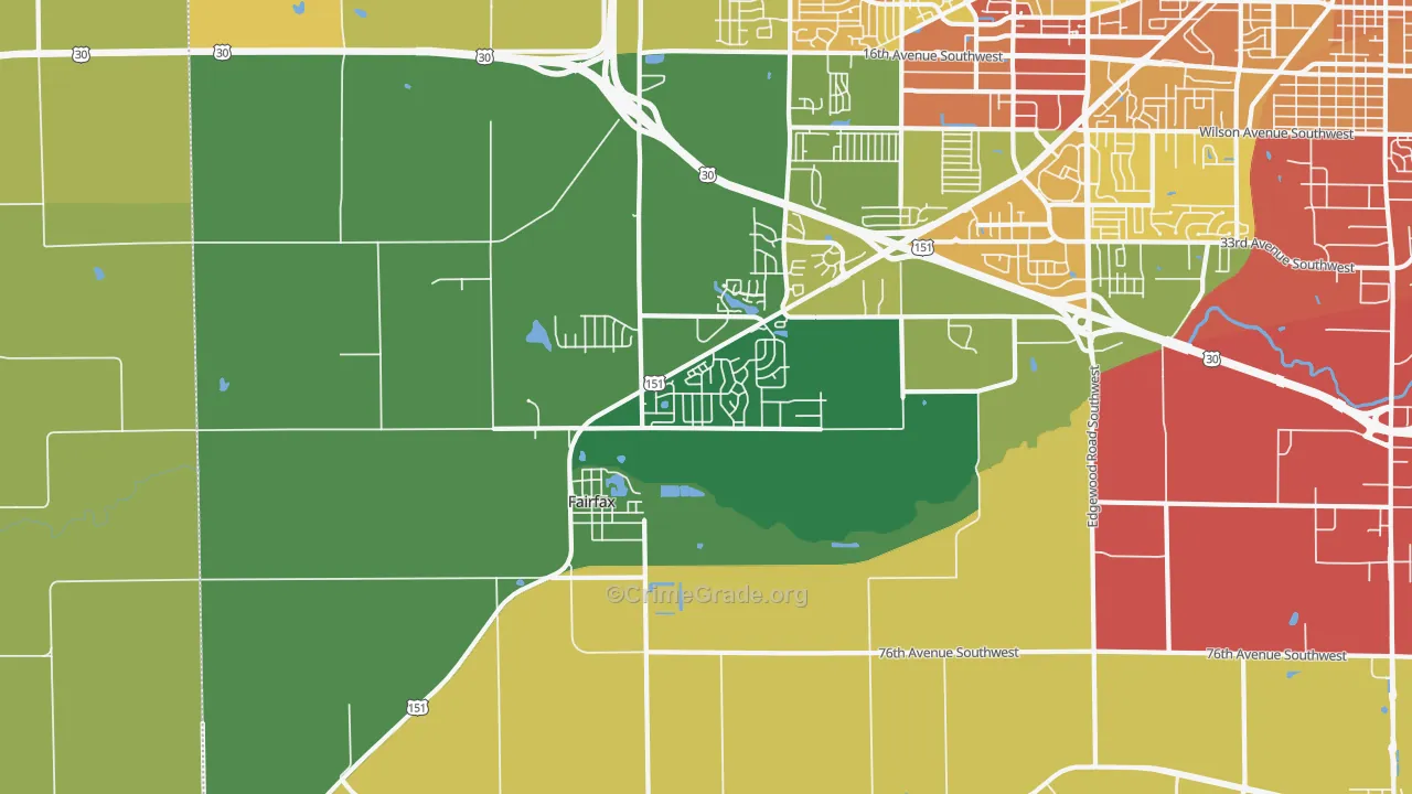 Fairfax, IA Map of Assault Rates