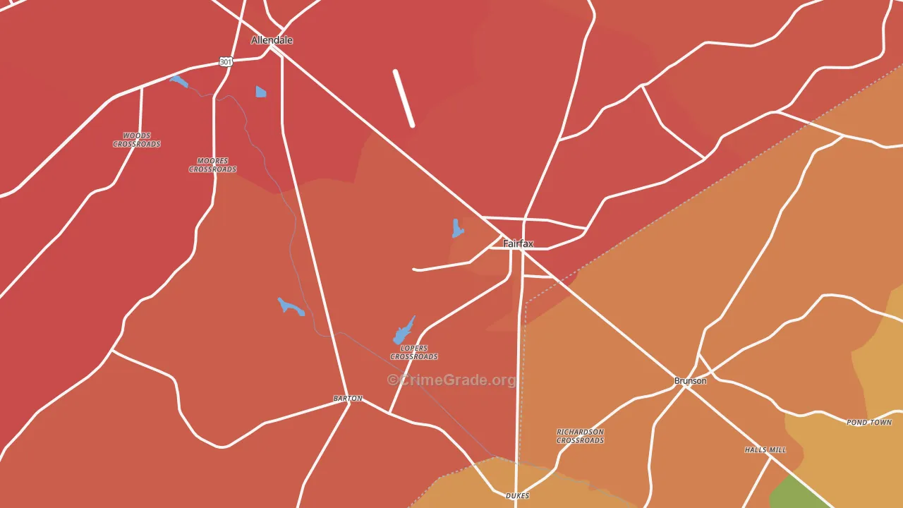 Fairfax, SC Map of Assault Rates