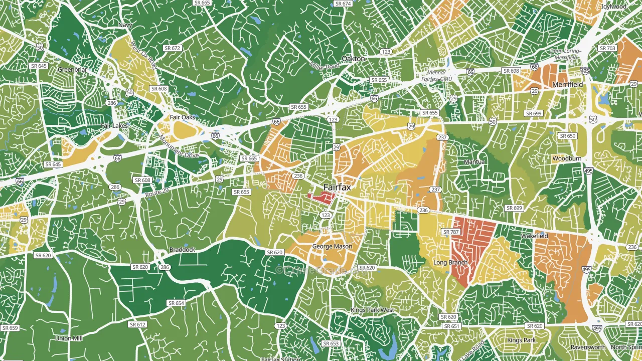 Fairfax, VA Map of Assault Rates