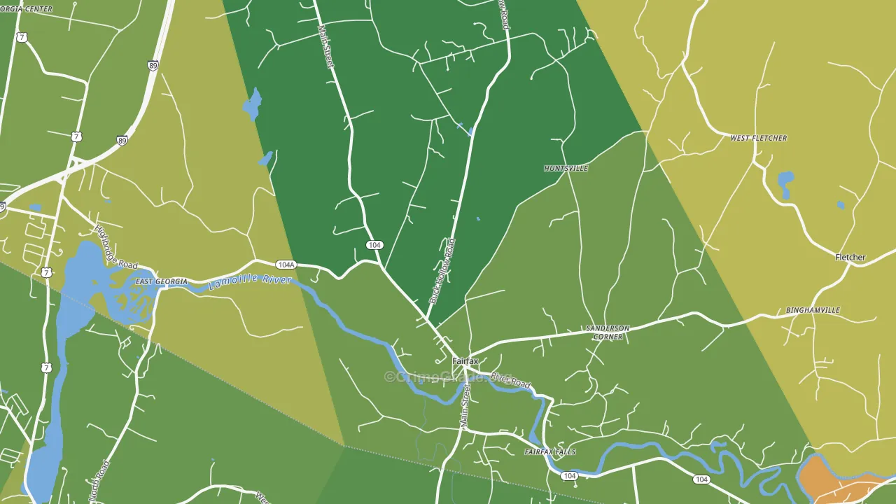 Fairfax, VT Map of Assault Rates