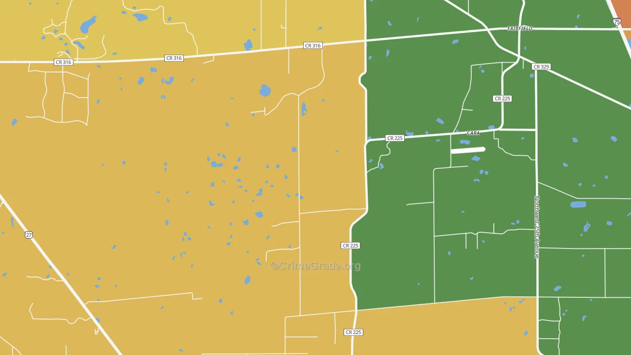 Fairfield, FL Map of Assault Rates
