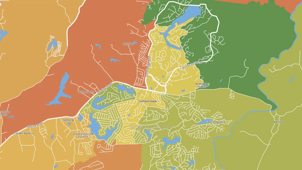 Fairfield Glade, TN Map of Assault Rates