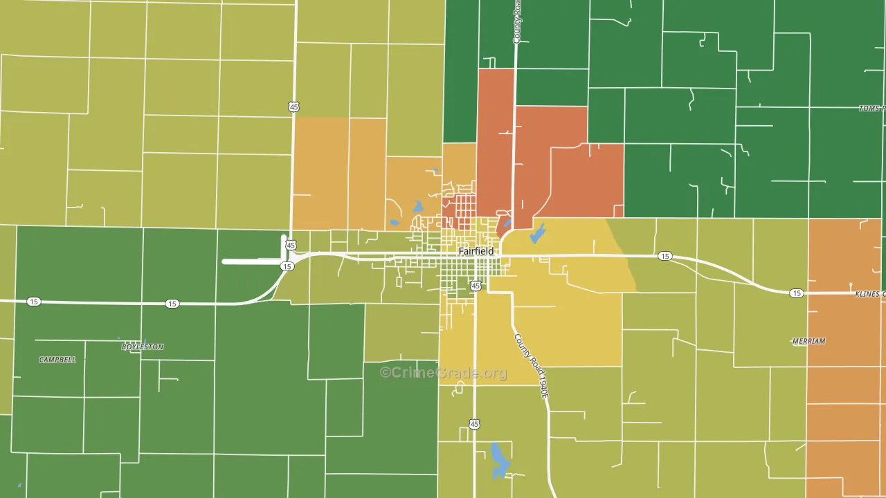 Fairfield, IL Map of Assault Rates