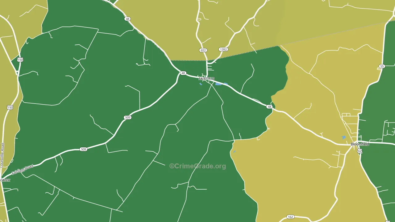 Fairfield, KY Map of Assault Rates