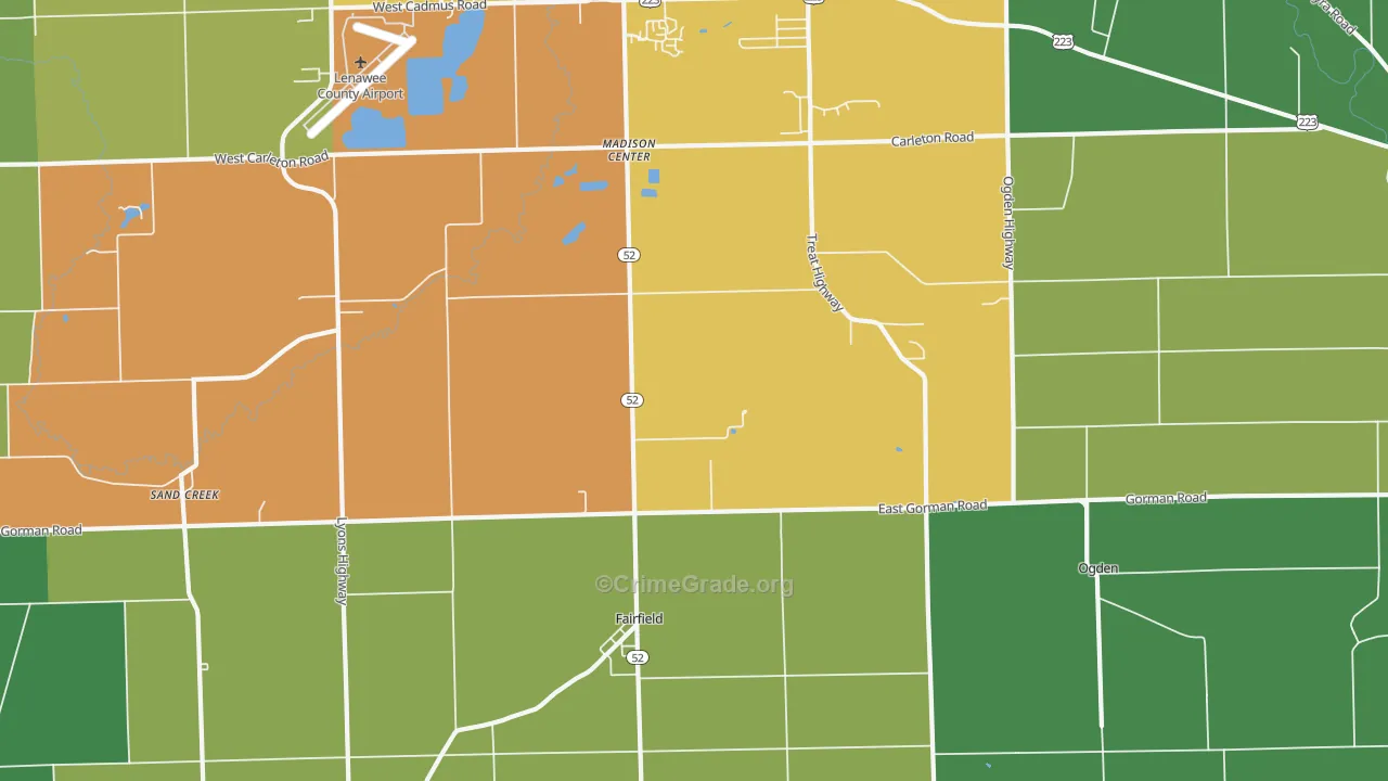 Fairfield, MI Map of Assault Rates