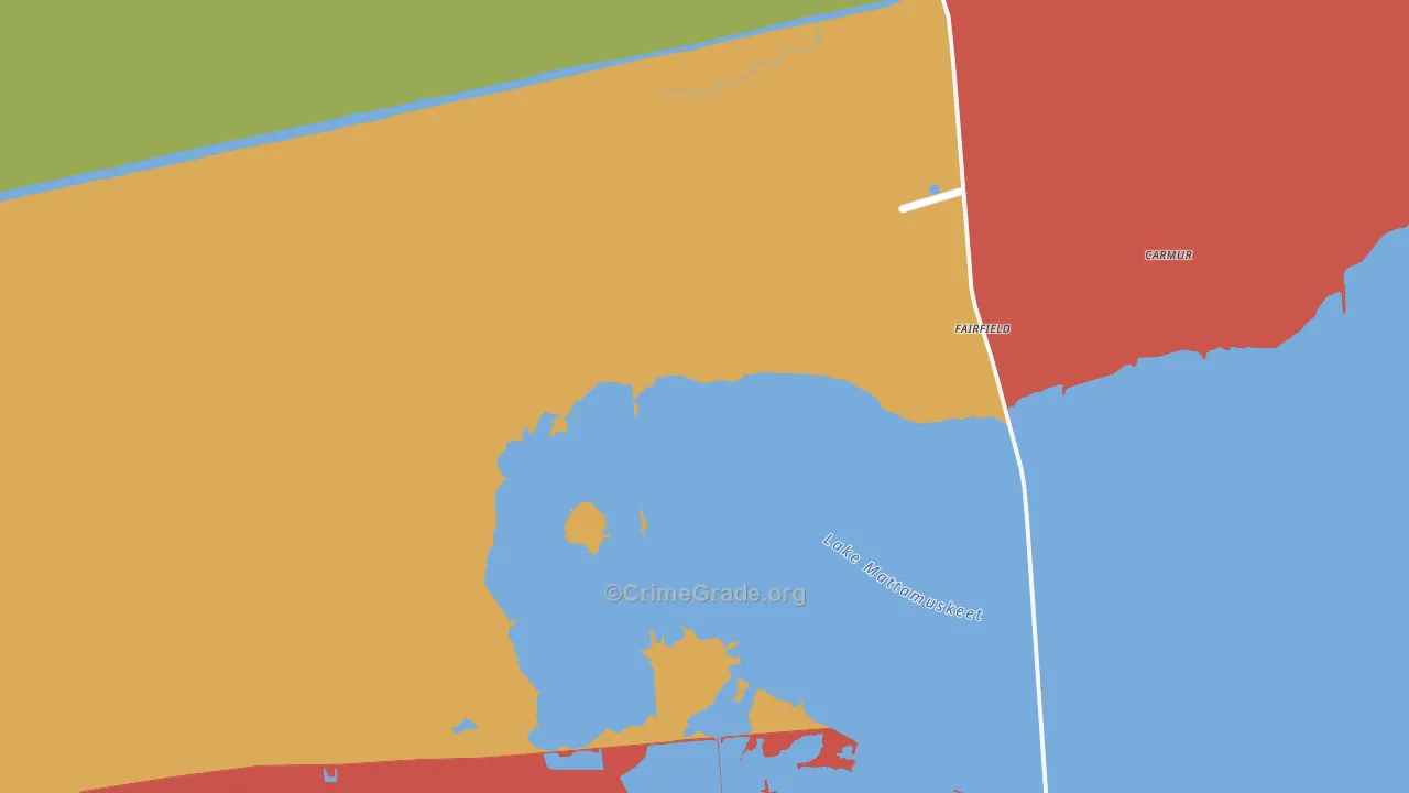 Fairfield, NC Map of Assault Rates