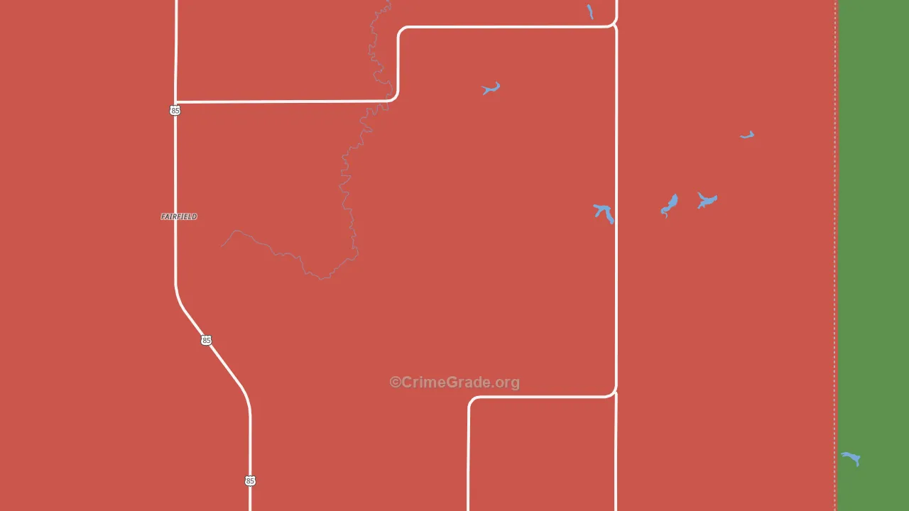 Fairfield, ND Map of Assault Rates