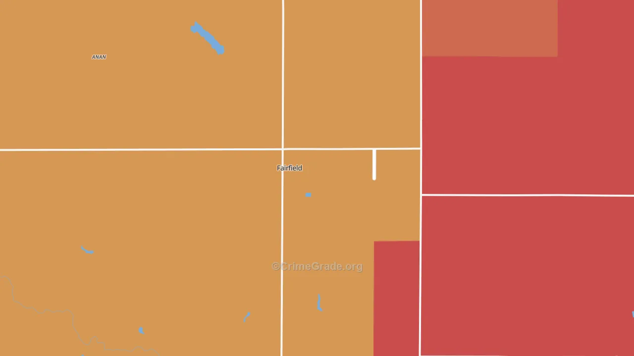 Fairfield, NE Map of Assault Rates
