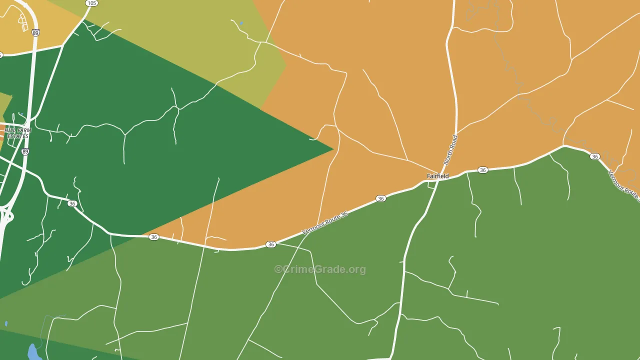 Fairfield, VT Map of Assault Rates