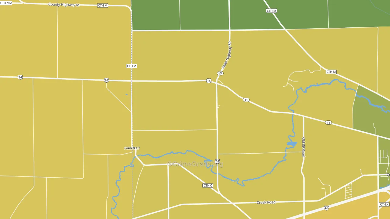 Fairfield, WI Map of Assault Rates