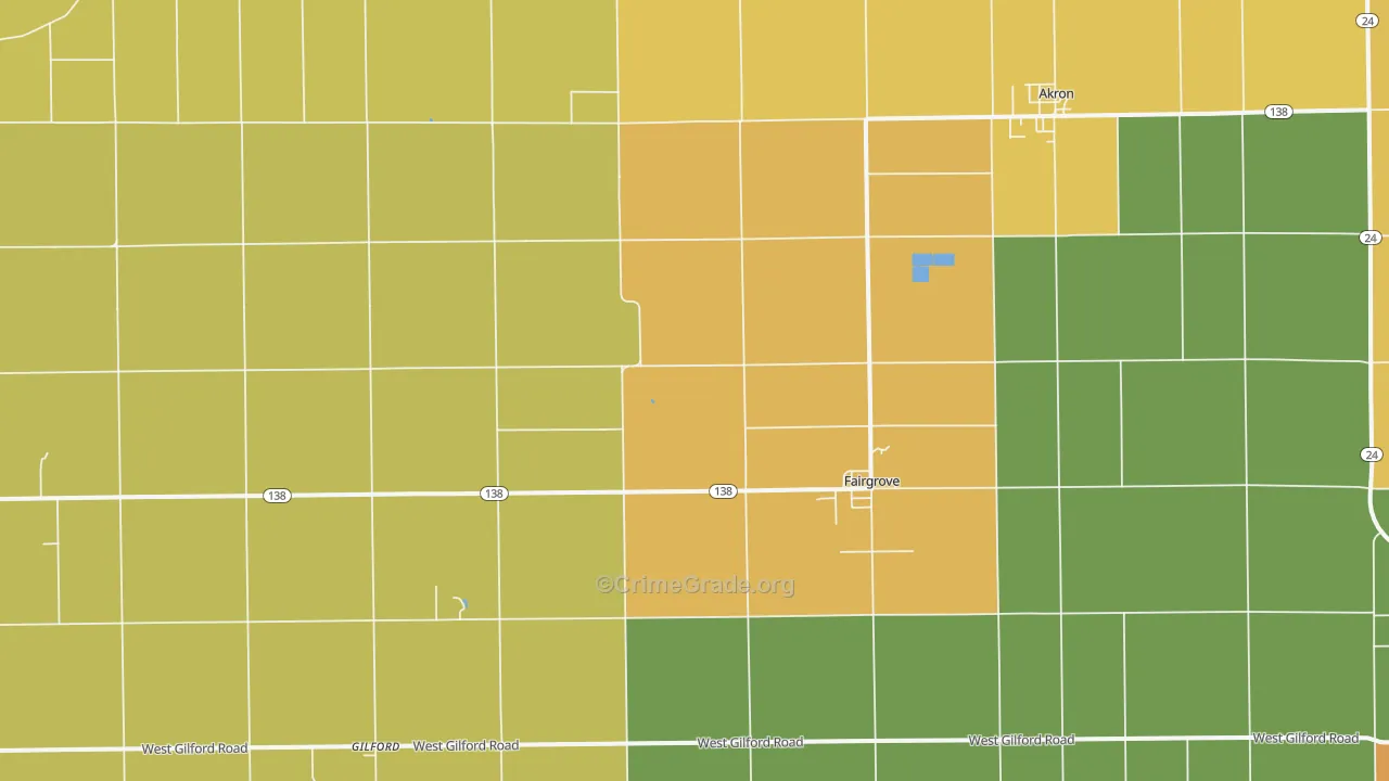 Fairgrove, MI Map of Assault Rates